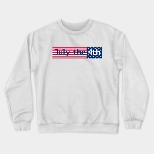 July 4th Typography in Stars and Stripes Text Crewneck Sweatshirt